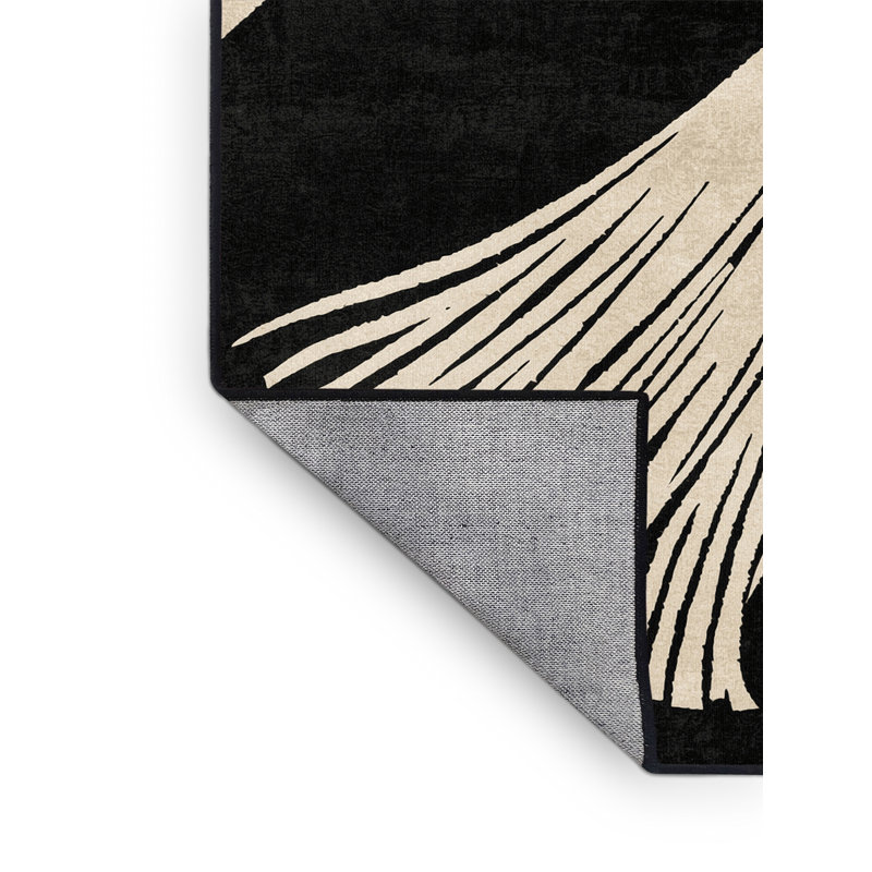 Machine Washable Ahart Halloween Modern & Contemporary Abstract Rug in Gray – Black Binding, 8x10