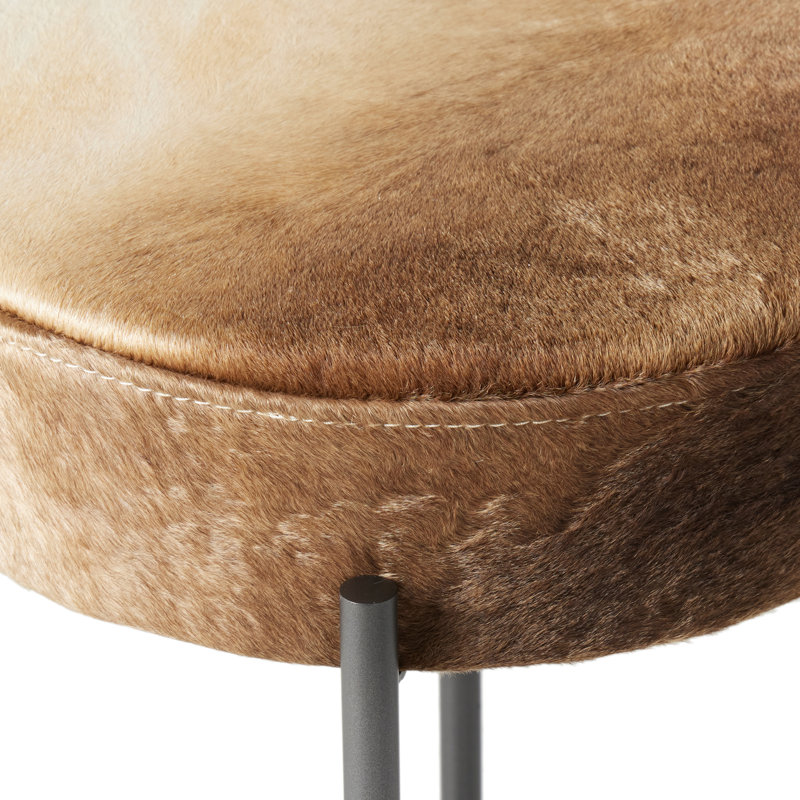 Nocona Upholstered Bar Stool with Metal Frame, Speckled Hide - Brown, Counter Stool (26" Seat Height)