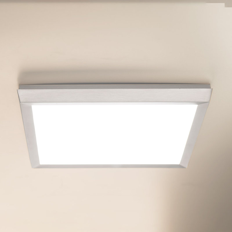 Acrylic LED Flush Mount, 1" H x 7.38" W x 7.38" D, Brushed Nickel