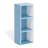 Luder 3-Tier Open Shelf Bookcase White and Light Blue Storage Shelf Kids Room Nursery Decor-1275134030