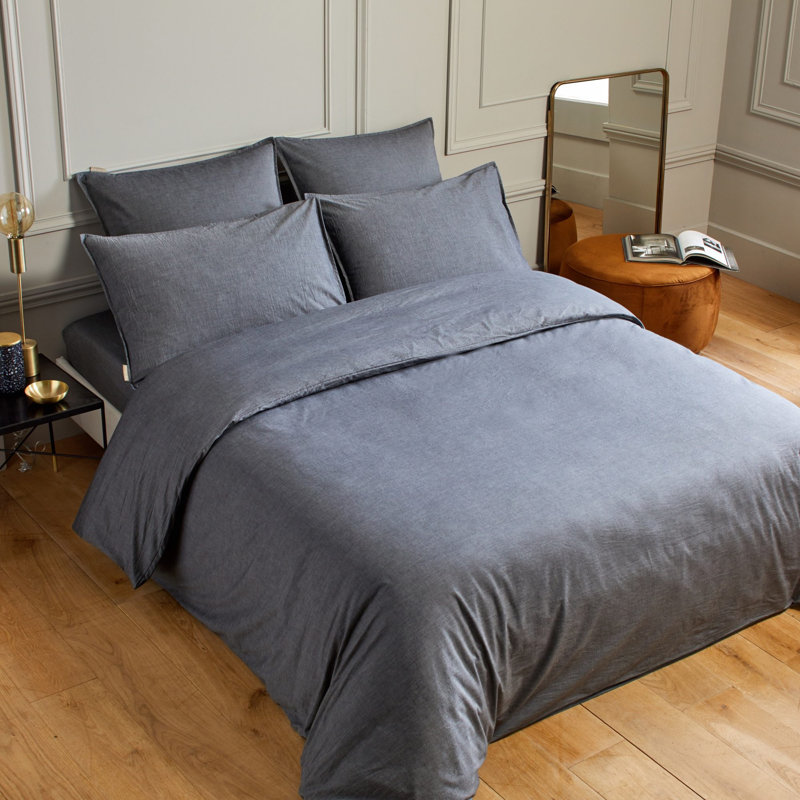 Hedge Solid Colour Duvet Cover, Anthracite