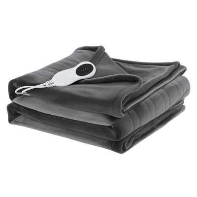 Couverture chauffante électrique en flanelle à double face, courtepointe chauffante avec protection contre la surchauffe réglable à 10 niveaux, arrêt automatique 1-12 heures