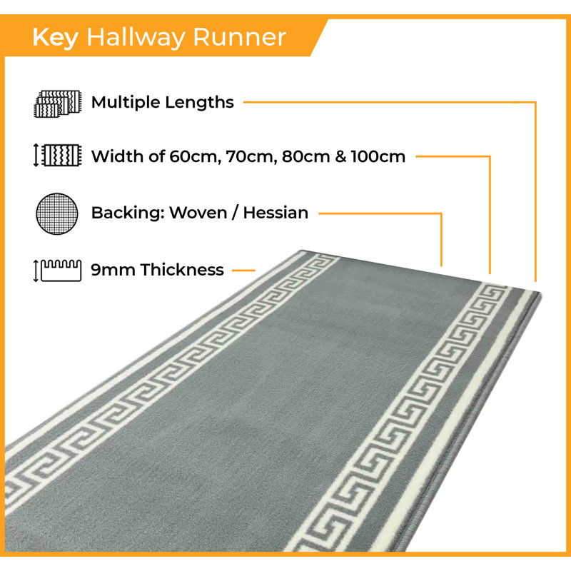 Runner Geometric Area Rug, Runner 100 x 300 cm