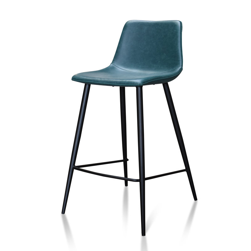 Tabouret de comptoir Jadelin Abe, siège d'une hauteur de 26 po, Sarcelle