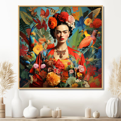 Colourful Fridas Floral Masterpiece I - Mexican Art Wall Art