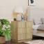 Vintage 3-Drawer Nightstand with Vertical Stripes,Spacious Storage-311406467