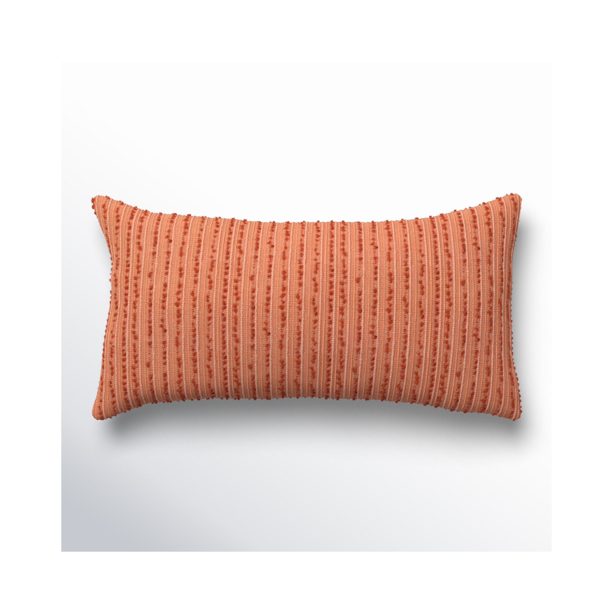 Leifsson Striped Cotton Lumbar Throw Pillow, Coral