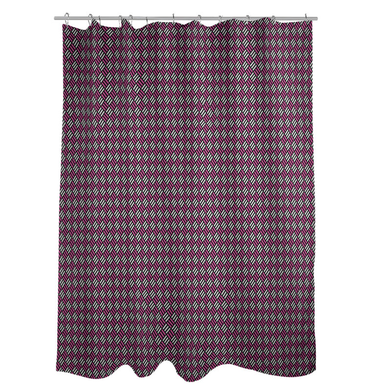 Rideau de douche simple à motif de losanges classiques, Rose