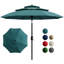 Parasol de marché rond à 3 niveaux de 10 pi avec parasol rond de marché avec manivelle et bouton-poussoir inclinable UV-2060118211