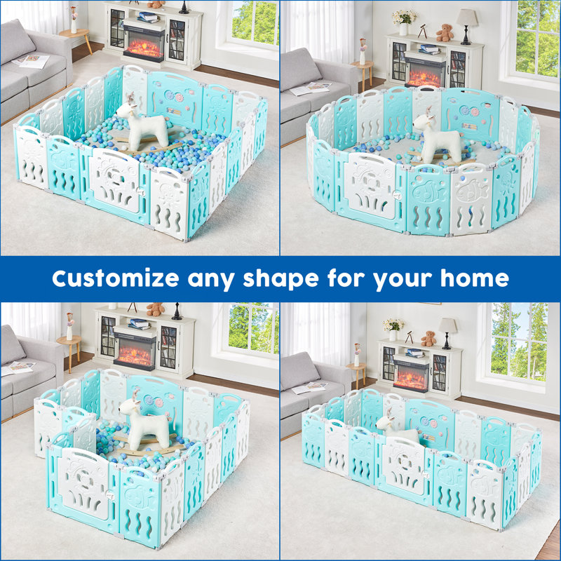Brile Playpen, 25" H x 71" W x 71" D