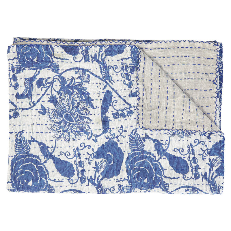 Jeté en coton Kantha