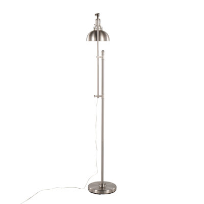 Lampe sur pied industrielle Emery en nickel
