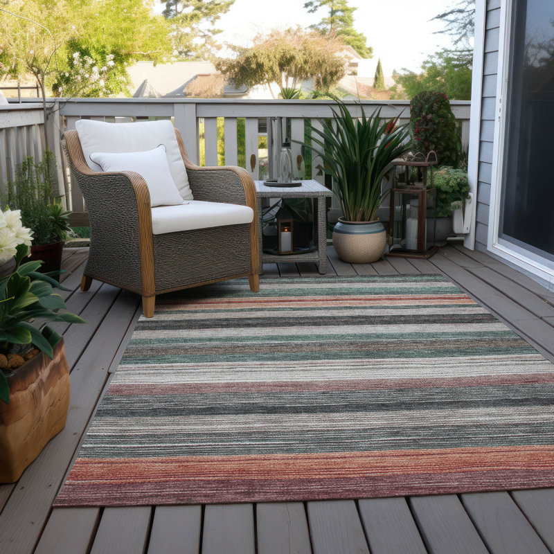 Tapis intérieur / extérieur lavable à la machine Cinead ACN1703 Seafoam, Rectangle 5 pi x 7 pi 6 po