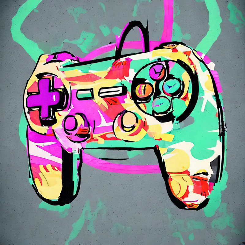" Video Game Controller 52 " Painting, 18" H x 18" W x 1.5" D