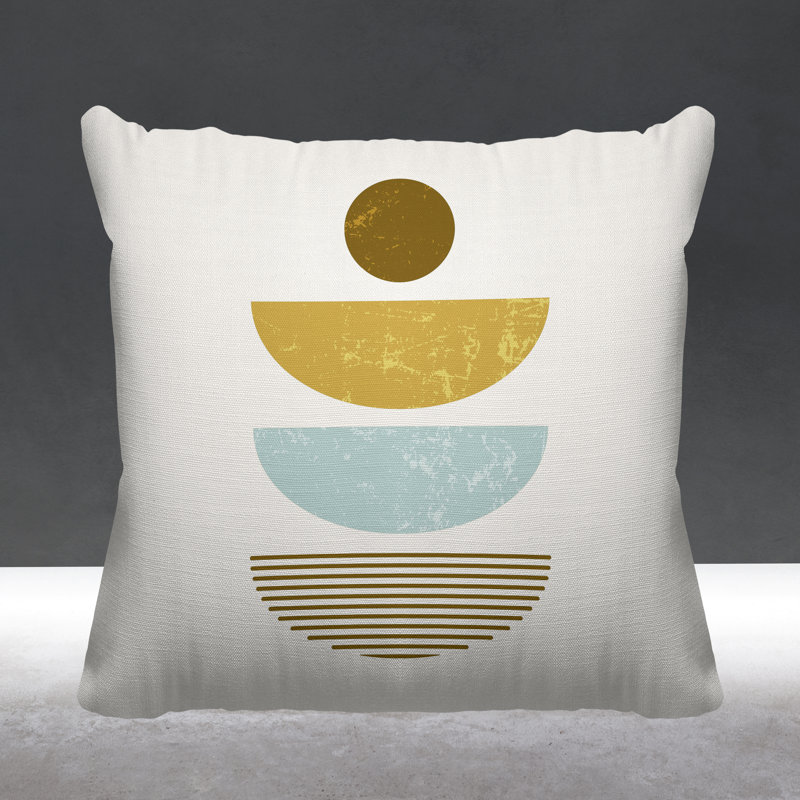 Coussin intérieur / extérieur Carmen Boho, L 19 po x H 19 po, Jaune