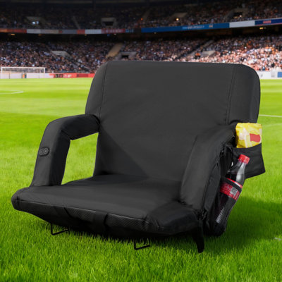 Stadium Seat, 25 inch Heated Stadium Chair, Bleacher Seat Heated with 4 Pockets for Bleachers, 3 Level Heating & 6 Modes Vibration Portable Heating St by Arlmont & Co.