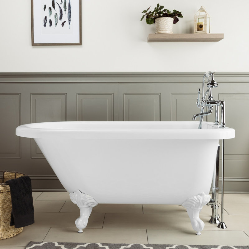 Savanna x Soaking Acrylic Bathtub, 25" H x 53.25" L x 29" W, Rim