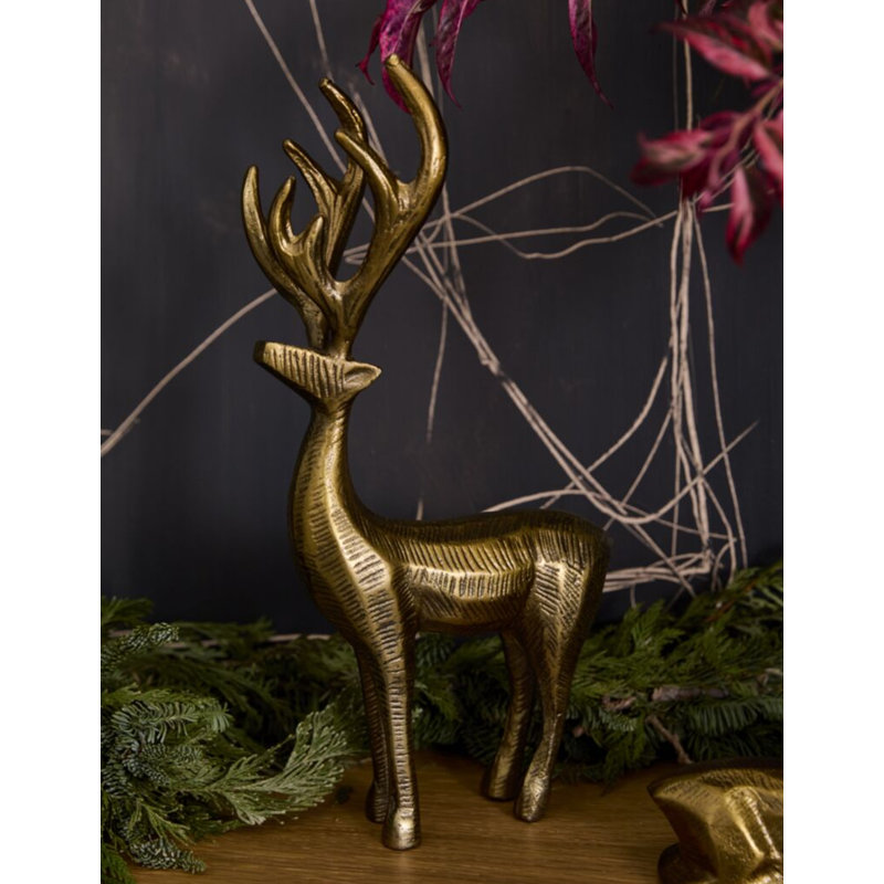 Cerf Aethelred moderne en aluminium texturé