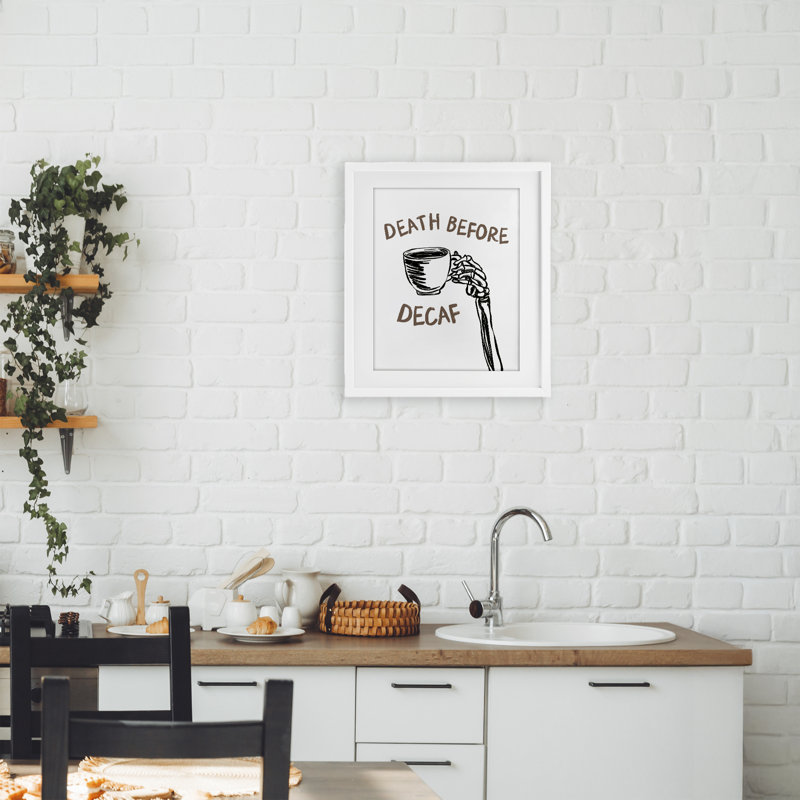 «La mort avant décaféiné», impression par squelette encadrée sous verre, conception de JJ Design House LLC, H 16 po x l 13 po