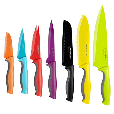 Cook N Home Coated Carbon Stainless Steel 14-Piece Knife Set
