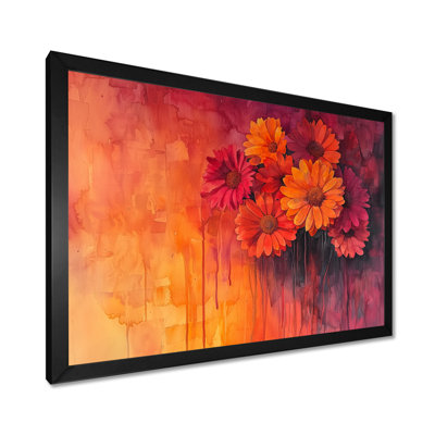 Jacine Sunset, teintes de peinture abstraite florale - Art mural floral abstrait