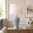 Loya 24.5" Modern Blue and White Ceramic Table Lamp with 3-Way Dimming