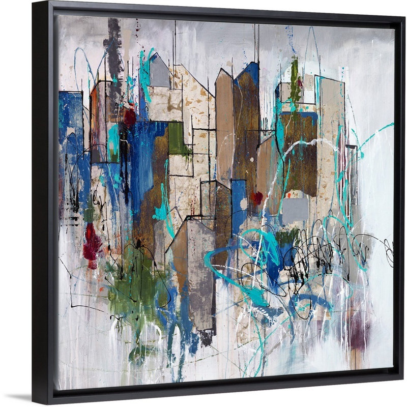 " Stomping Ground Fights " by Joshua Schicker Painting Print, Black Floater Frame, 17.7" H x 17.7" W x 1.75" D