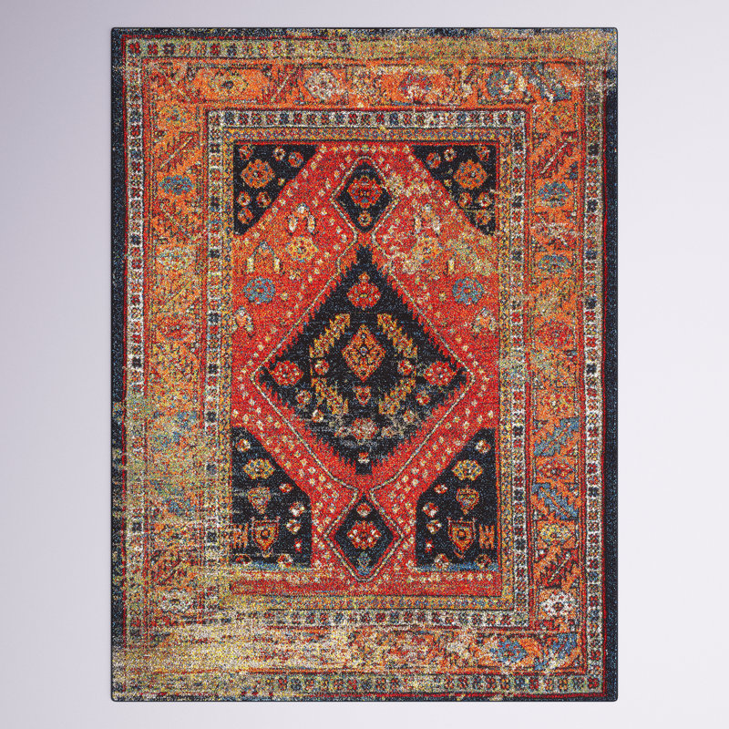 Tapis intérieur / extérieur tissé à la machine Kordell , Rectangle 4 pi x 6 pi