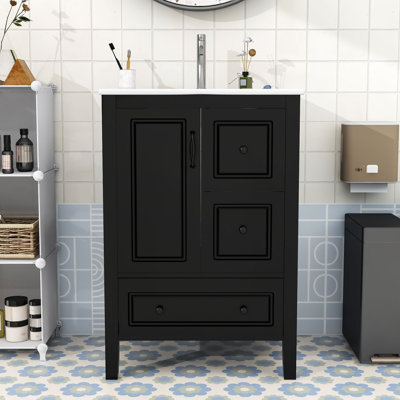 Meuble-lavabo autoportant 24 po avec lavabo rétro 24 po