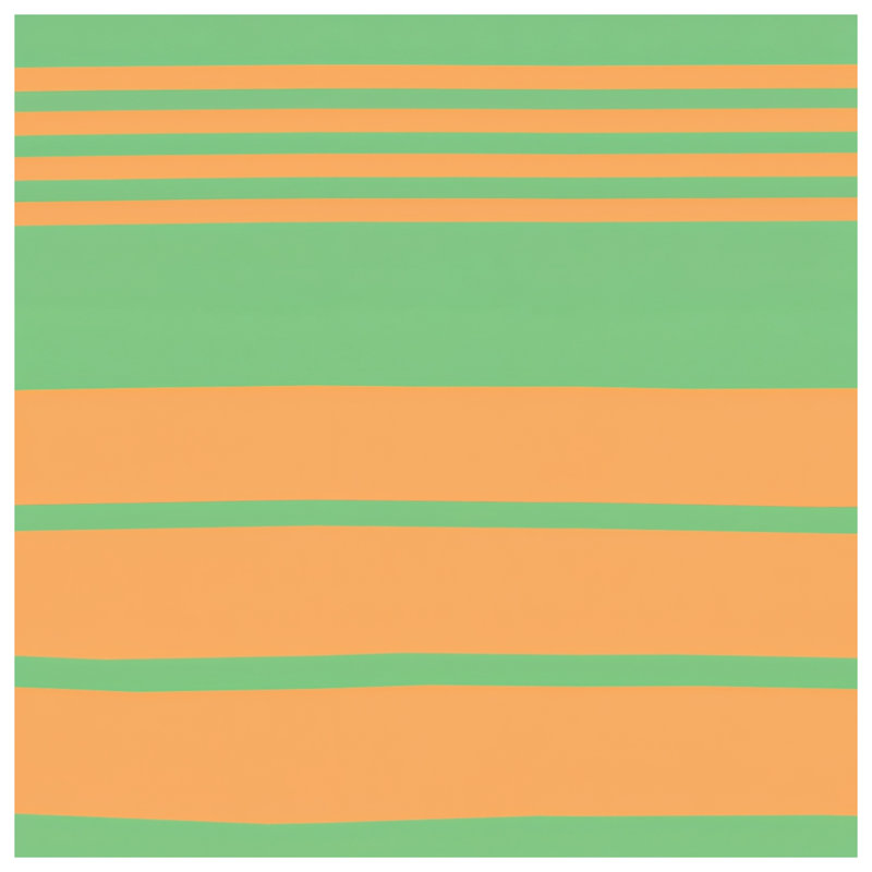 Housses de couette à rayures vertes et orange, Twin
