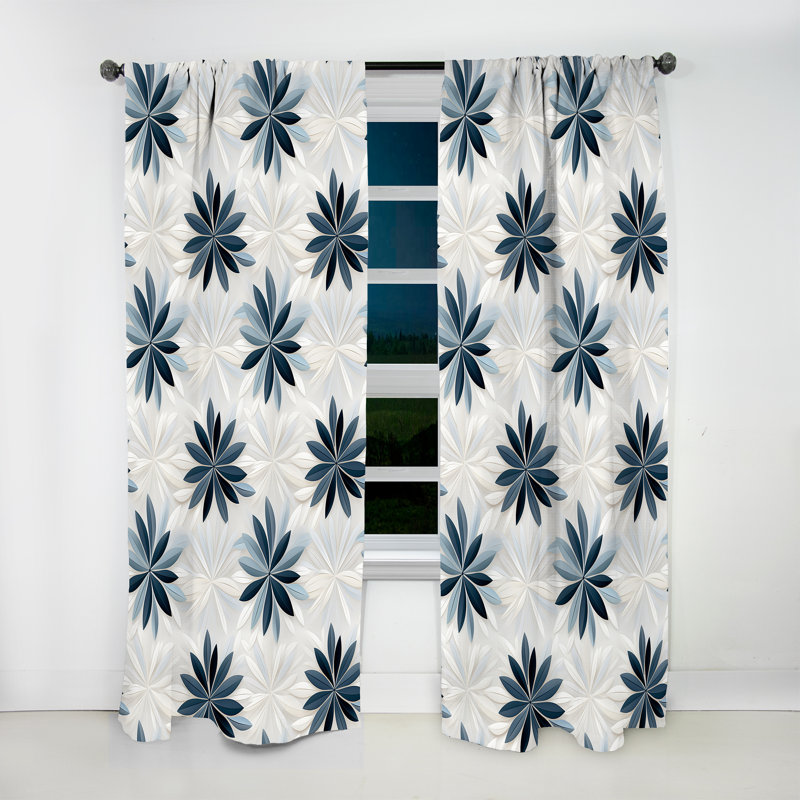Nordic Tranquility - Rideau géométrique - Velours obscurcissant - 1 panneau, L 52 po x L 120 po