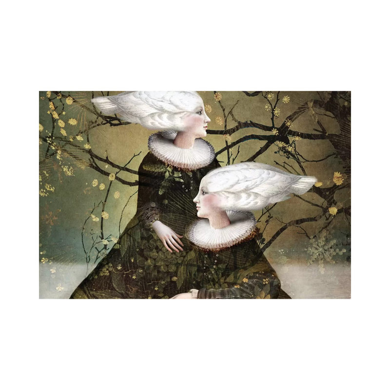 «Soul Sister II» par Catrin Welz-Stein - impression d'art graphique, H 8 po x l 12 po x P 0,75 po, Toile tendue, Pas de tapis
