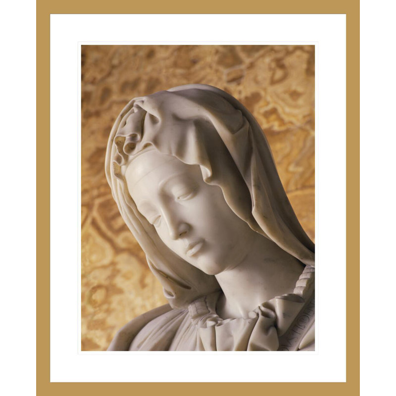 Pieta (marbre) (détail) par Michelangelo Buonarroti, impression giclée encadrée, H 28,76 po x l 23,5 po