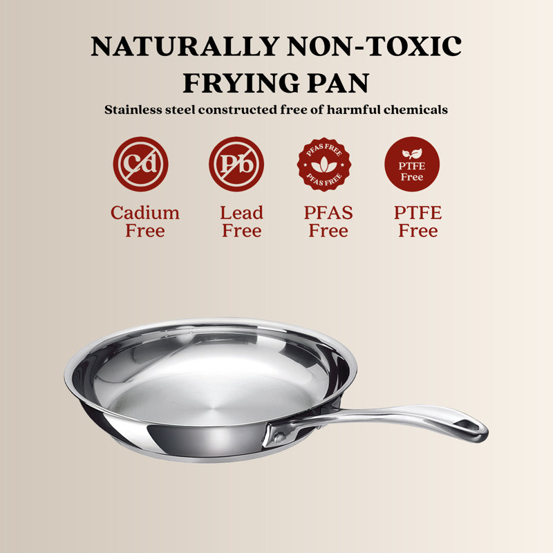 Alva Chef 8" Stainless Steel Non-Toxic Frying Pan Skillet