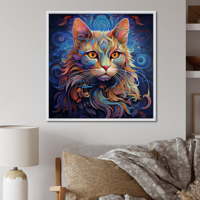 Chat cosmique avec regard mystérieux - imprimé