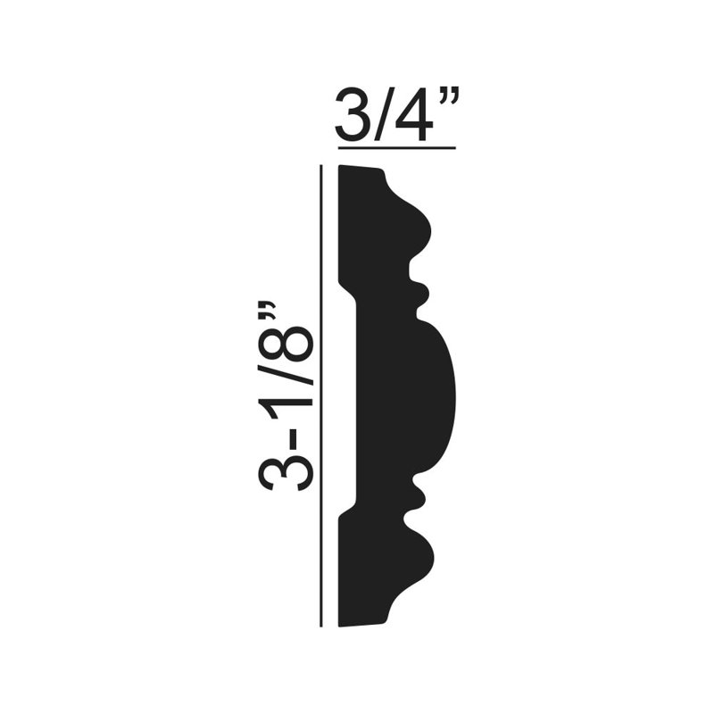 Panneau de moulage en polyuréthane à œuf long 3 1/8 po x 3/4 po x 6 po