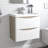 Vanity Unit with Basin Wall Mounted Space-saving Oak Body White Drawer Surface Designer