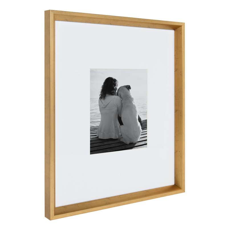 Baislee Matte Picture Frame - Set of 3 with Mat, Gold