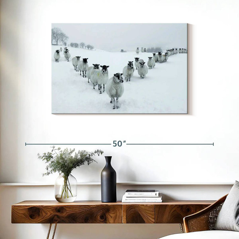 Brampt Winter Sheep, 24" H x 36" W