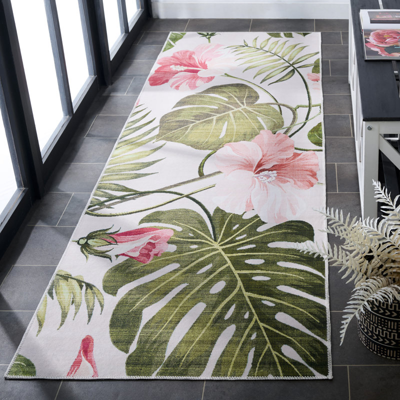 Borreli 850 Performance Machine Washable Floral Rug, Rectangle 3' x 5'