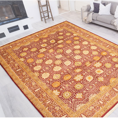 Tapis décoratif en laine noué à la main de conception unique 10 pi x 14 pi noué à la main New Age