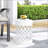 Outdoor Metal End Table - Large, Durable Powder-Coated Iron With Elegant Iron Cut Design For Modern Spaces.-1830818392