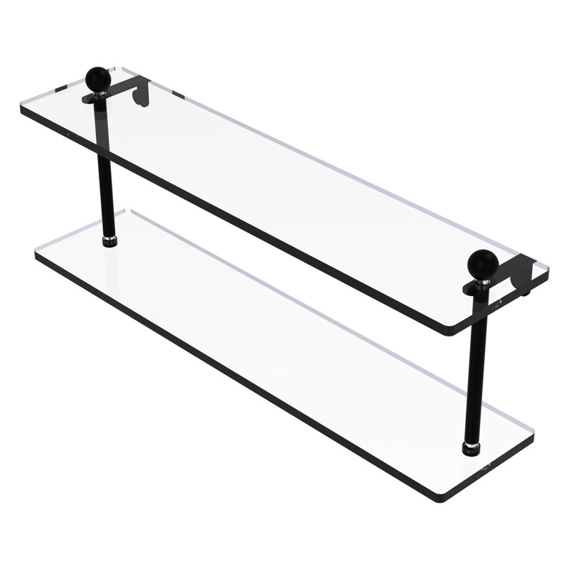 Morosini 2 Piece Tiered Shelf, Matte Black, 22"