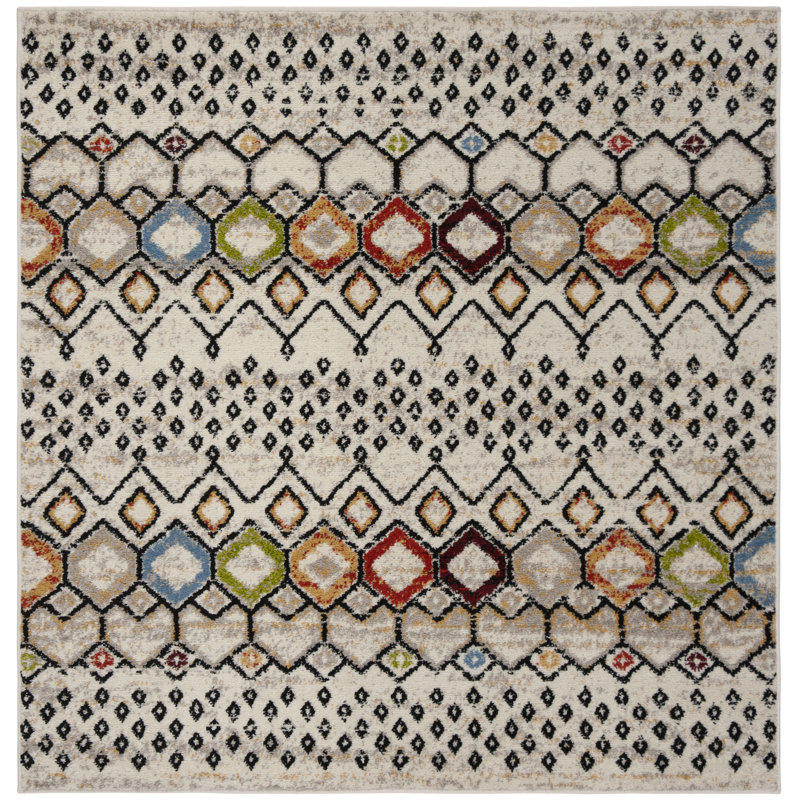 Aird Performance Southwestern Rug, Square 5'1",   Ivory/Multi