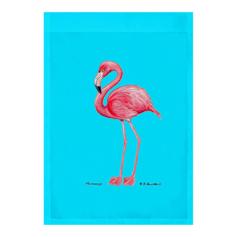 Drapeau de jardin Tober Flamingo, H 18 po x l 12,5 po, Bleu sarcelle