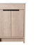 Meuble-lavabo autoportant de 24 po, portes à fermeture douce, chêne brut, contreplaqué, tablettes réglables pour un rangement sophistiqué