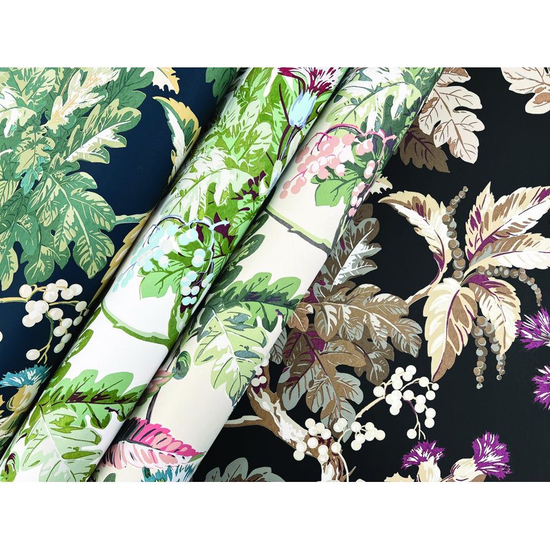 Briarwood Floral Wallpaper Double Roll, Navy