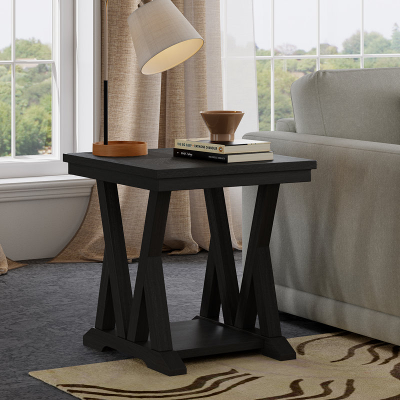 Lattice End Table, Black