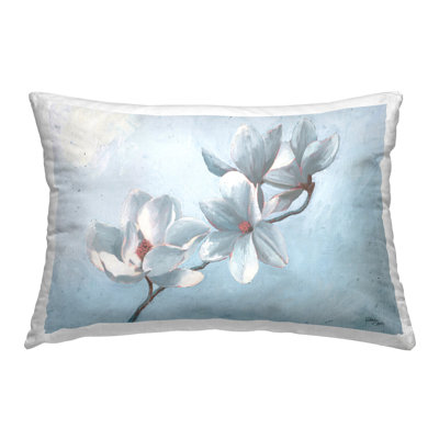 Budding Magnolia Blooms Decorative Printed Throw Pillow Design by Wellington Studio