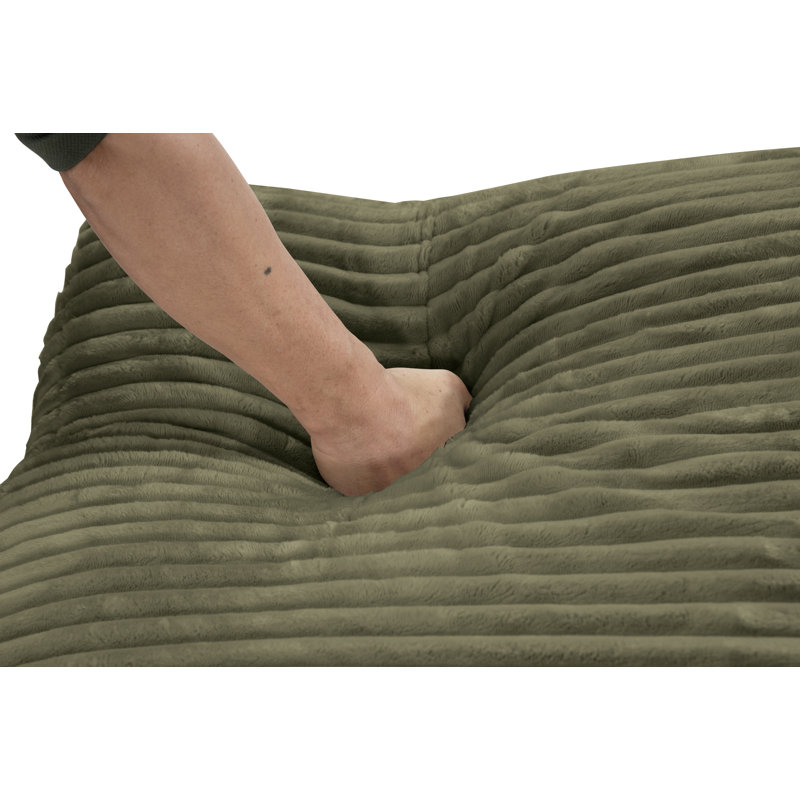 Grand canapé en velours côtelé à compression 3 pièces 142,5 po, Olive